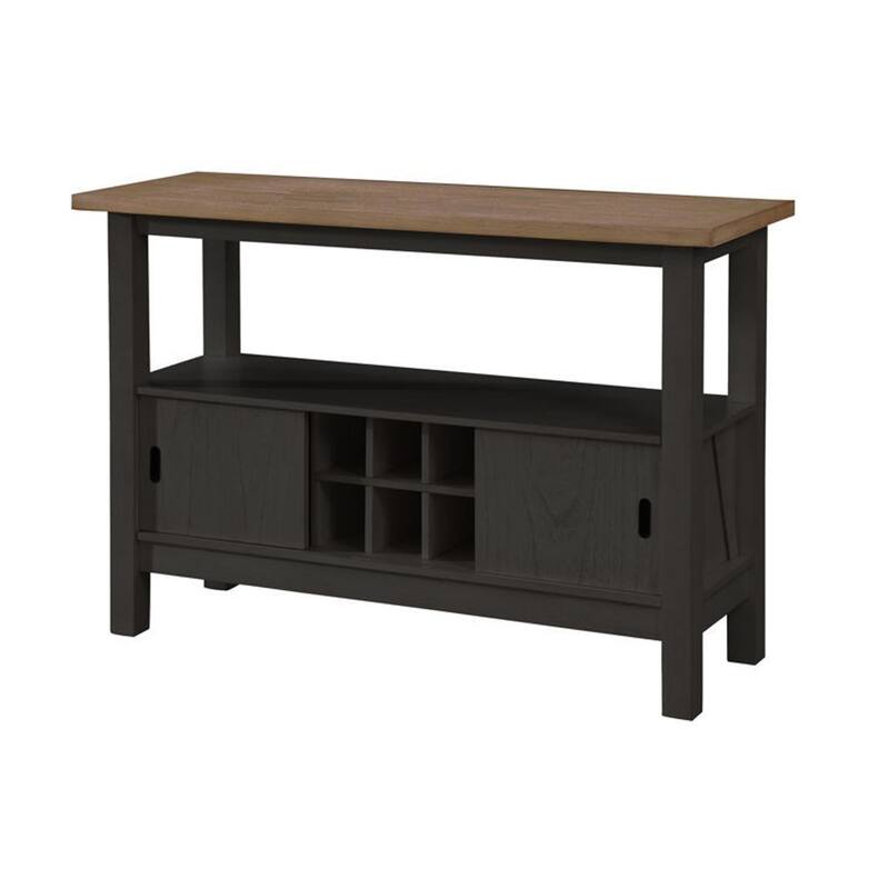 Riby Sideboard Buffet Server Cabinet, Wine Racks, 2 Doors, Black 52 Inch
