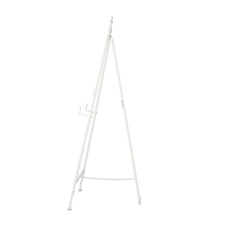 White Metal Tall Adjustable Display Stand 3 Tier Anchor Easel with Foldable Stand and Chain Support