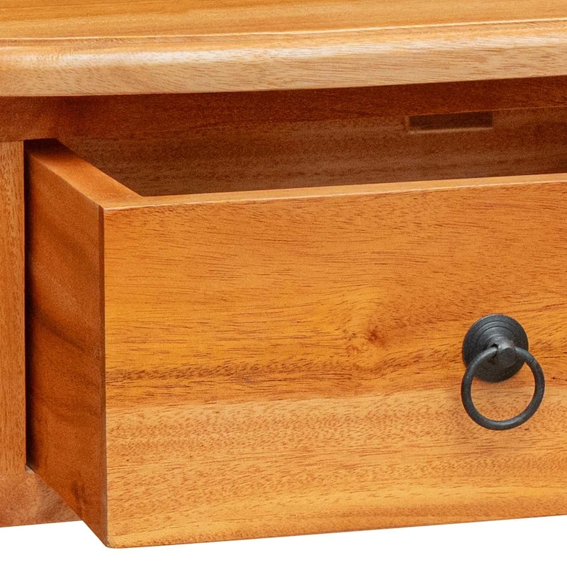 vidaXL Console Table with Drawer Natural 19.88 x 11.81 x 29.72 in - 19.88 x 11.81 x 29.72 in