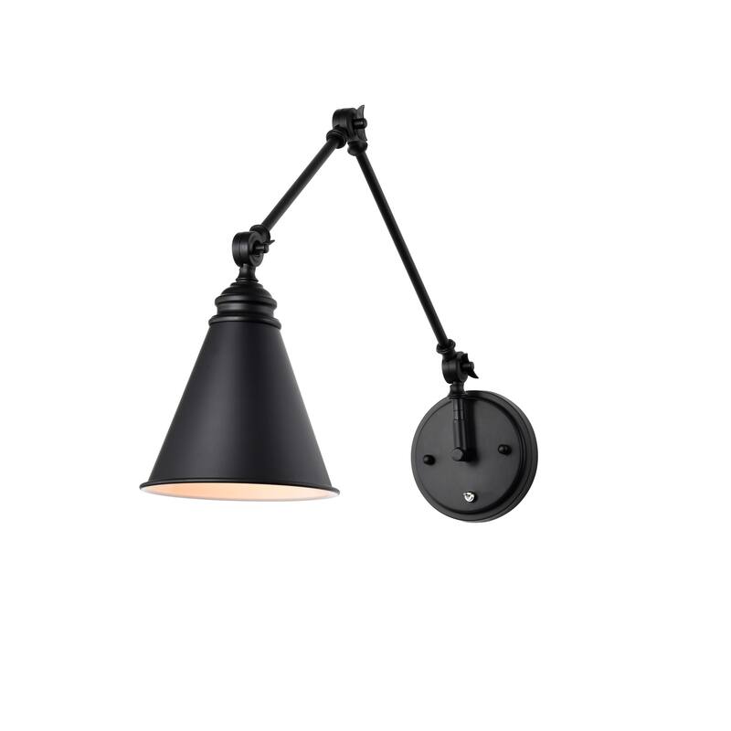 Esmerelda Wall Lamp Sconce Matte Black Swing Arm 1-light