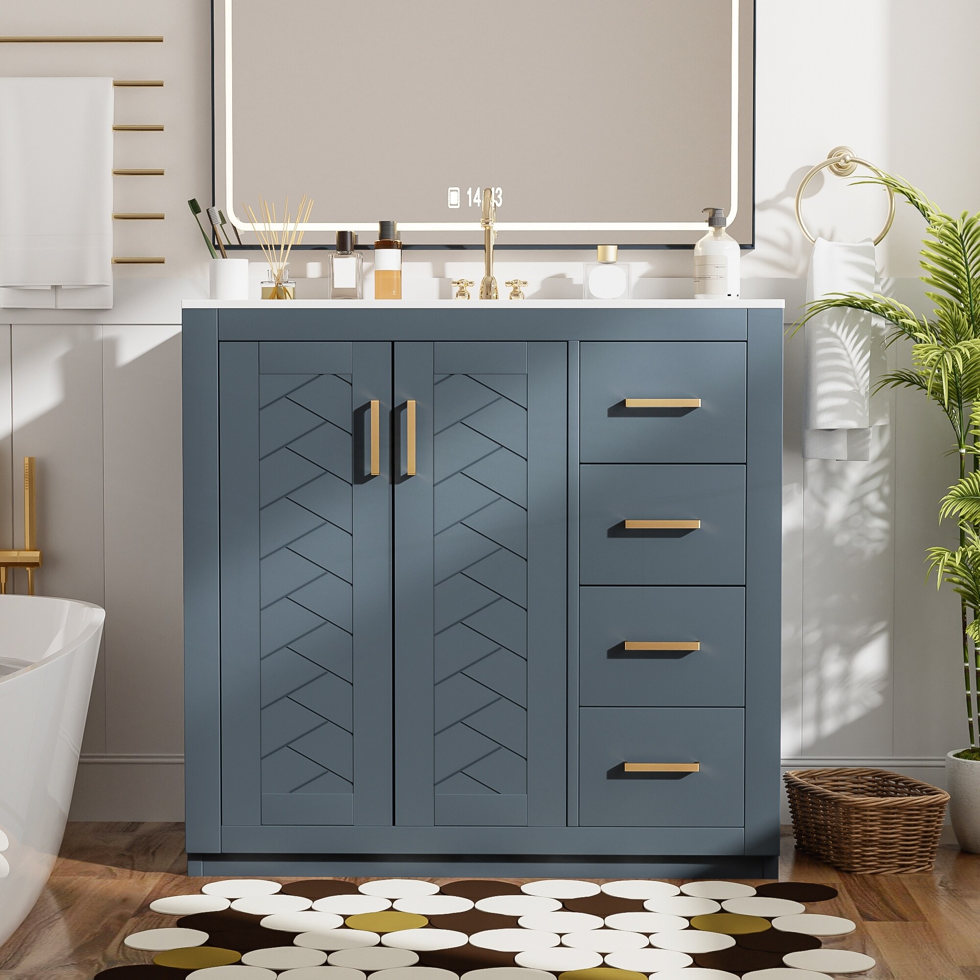 Bathroom Vanity with Ceramic Sink Combo