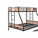 preview thumbnail 11 of 23, Anti-Noise Design Metal Twin over Full Bunk Bed with Trundle, Black