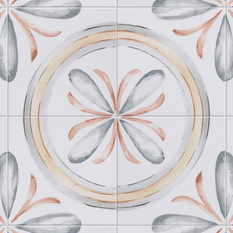 Merola Tile Saint Germain Chaud Deco Rivette 5-3/4" x 5-3/4" Porcelain Floor and Wall Tile