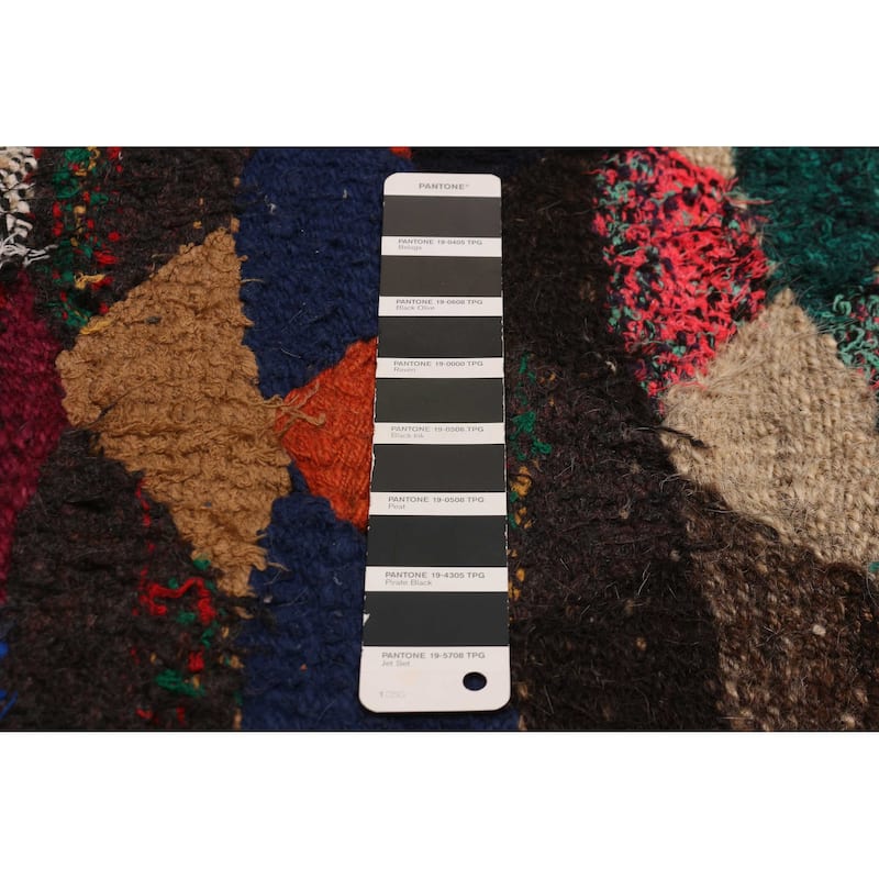 ECARPETGALLERY Flat-Weave Ankara Black Wool Kilim - 4'8 x 9'6