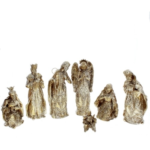 Glitter Nativity Set of 7