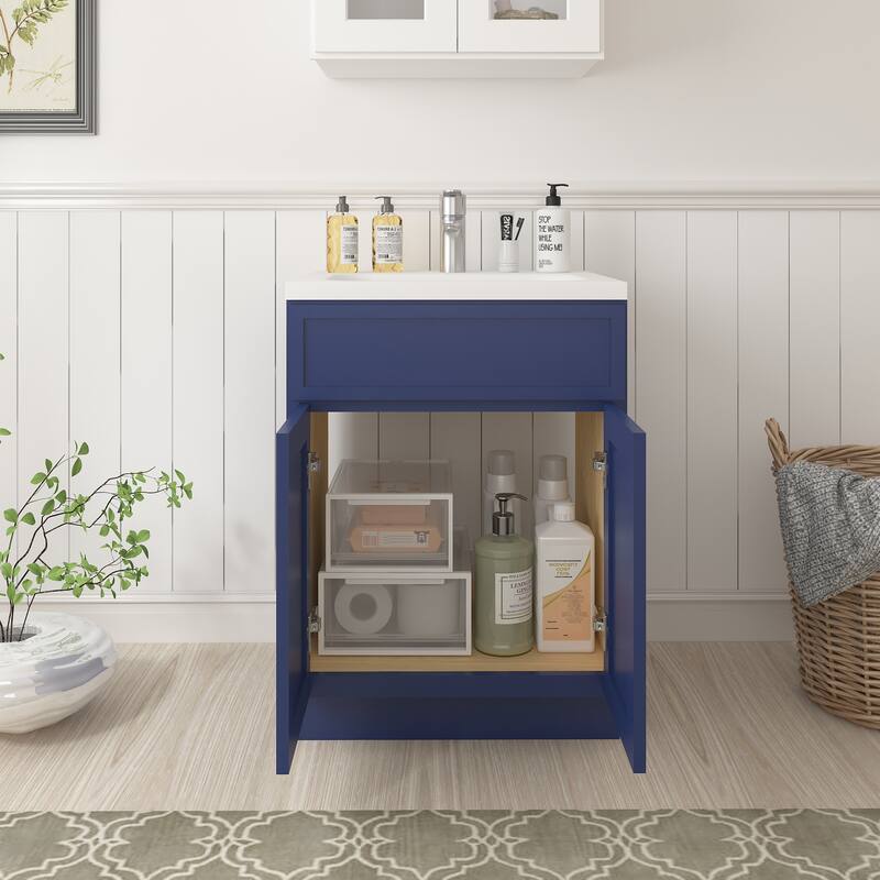 Vanity Art 24" Freestanding Single Base Storage Cabinet with Soft Close Doors