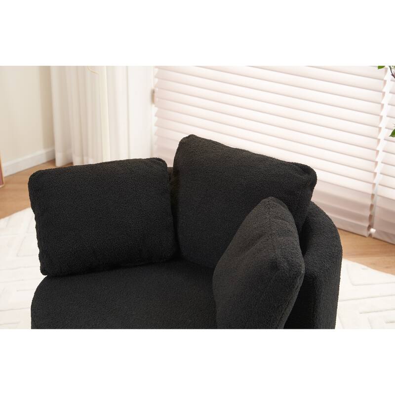 31.5" Swivel Barrel Chair with Storage