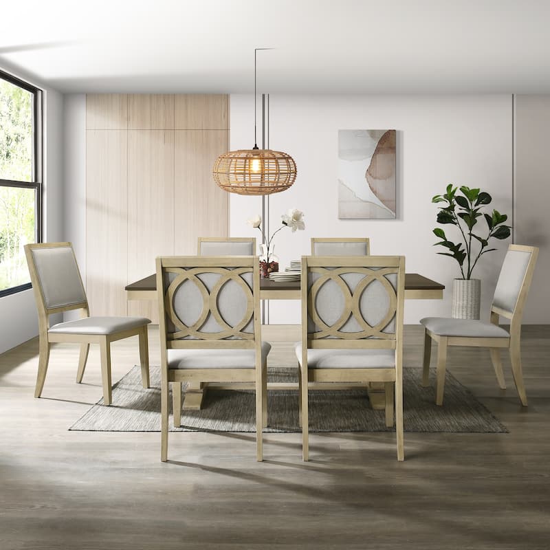 CraftPorch Elegant Farmhouse 7-piece Dining set - Antique Grey