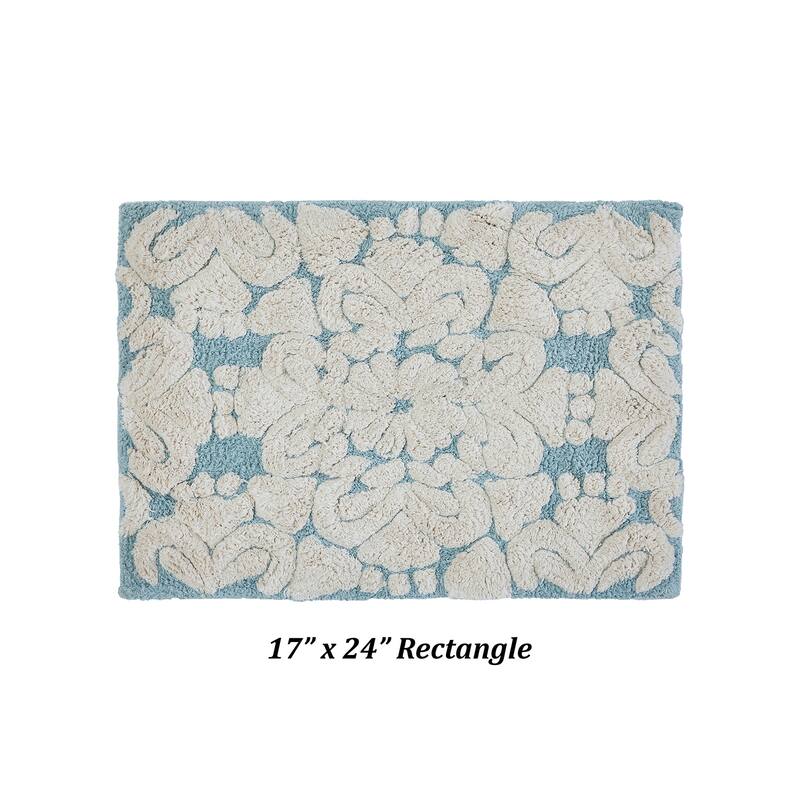 Better Trends 100% Cotton Soft & Super Absorbent Bathroom Rugs - Medallion Collection Non-Skid Latex Machine Washable Bath Mats