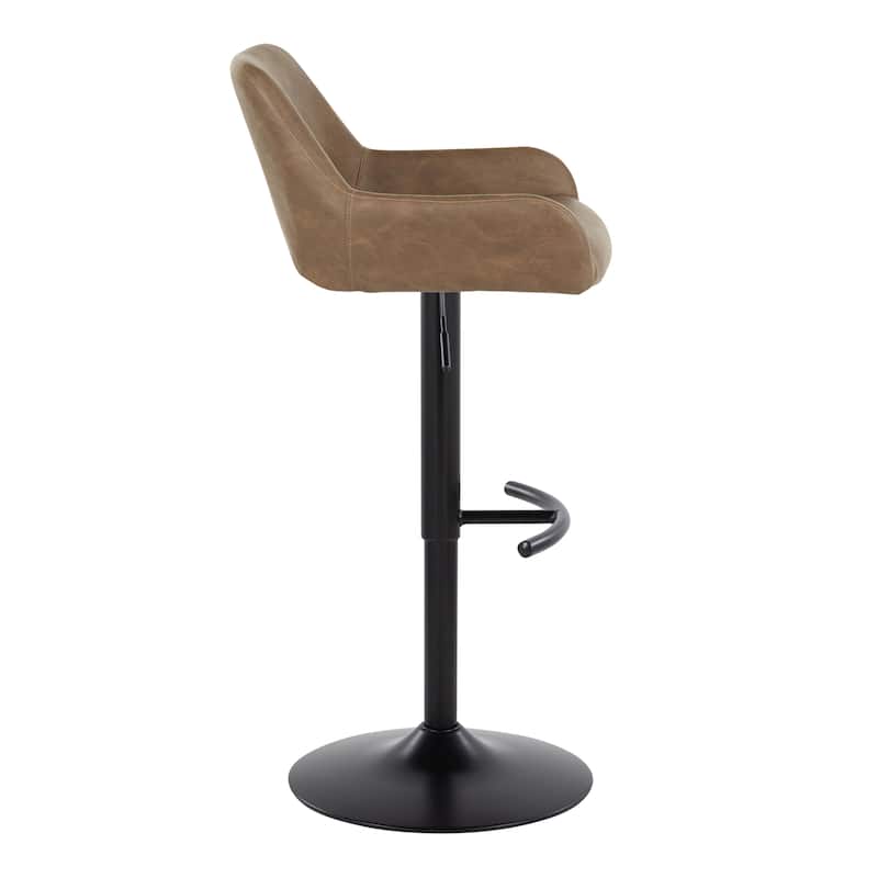 Silver Orchid Galotti Adjustable Bar Stool with Rounded T Footrest (Set of 2)