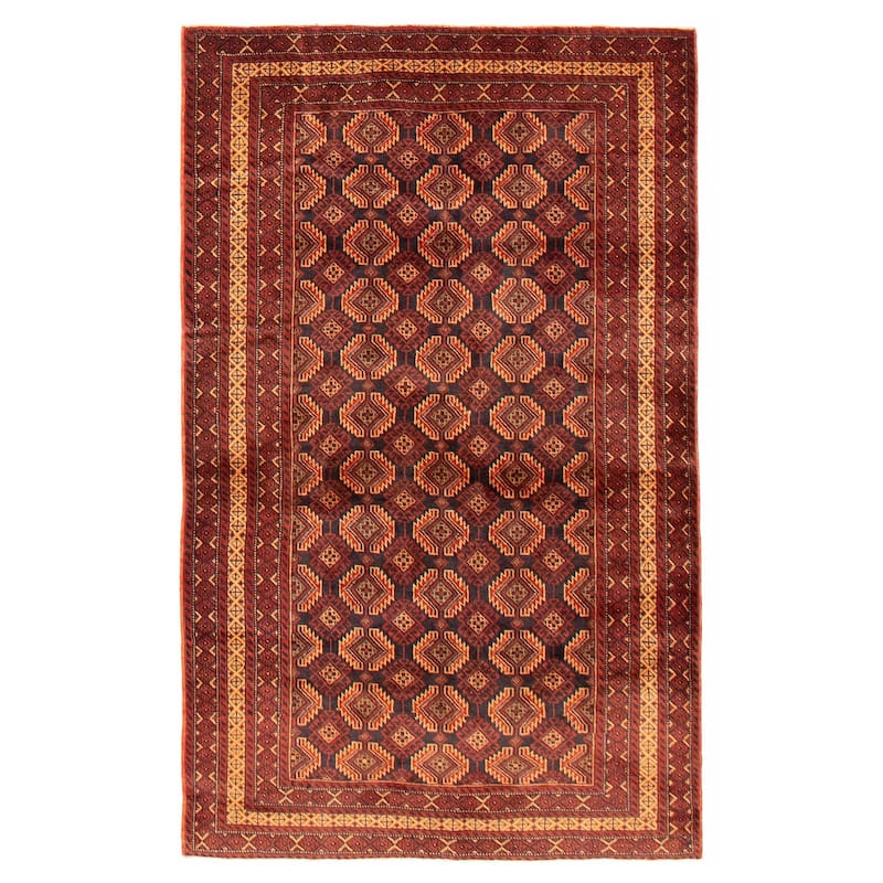 Teimani Red Rug 3'11" x 6'3" - 3'11 x 6'3 - Red - 3'11 x 6'3