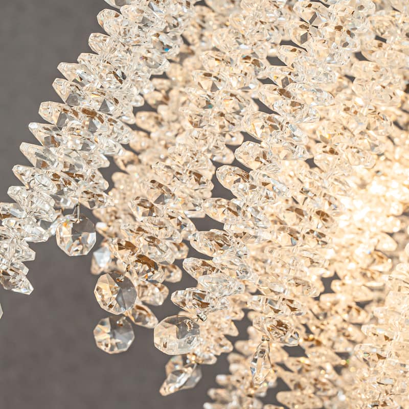 CraftHome Modern Glam Crystal Chandelier Branch Style Pendant Ceiling Light for Dining Room Bedroom Living Room Entryway