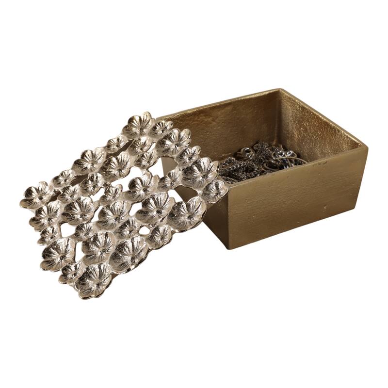 Aluminum Decorative Vase Floral Openwork Design Glam Style Modern