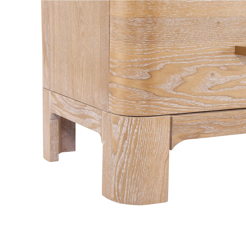 Christopher Knight Home - Modern Nightstand with 2 Drawers and Brushed Gold Handles