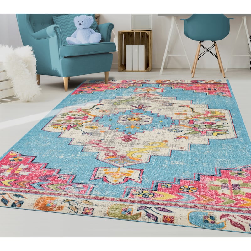 Noori Rug Sapphire Distressed Delma Multicolor Area Rug