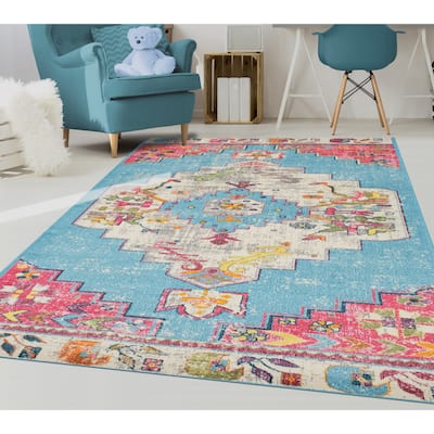 Noori Rug Sapphire Distressed Delma Multicolor Area Rug