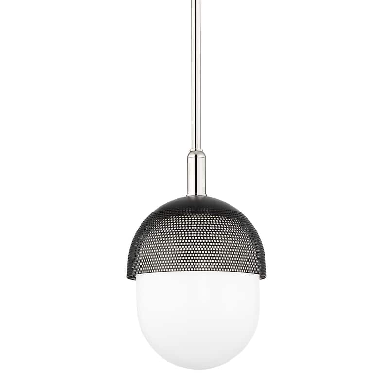 Hudson Valley Nyack 1-Light Small Pendant - N/A - Nickel/Black