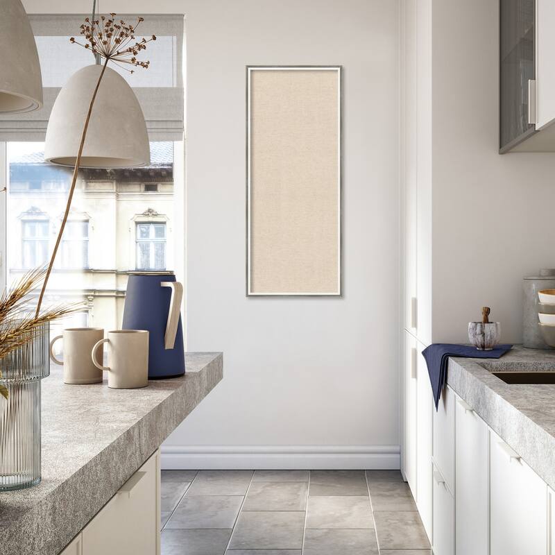 Amanti Art Framed Fabric Pinboard Natural Linen Printed Bulletin Board