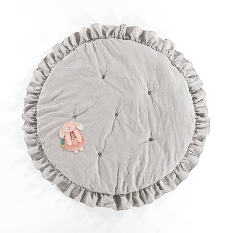 Lush Decor Baby Round Ruffle Play Mat Single 36" Diameter - 36" Diameter - Gray