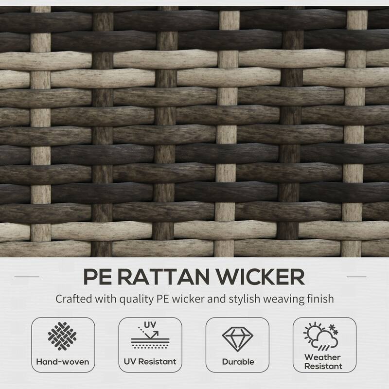 Outsunny 4 Piece Patio Furniture Set with Cushions, Outdoor Conversation Sets with Rattan Rocking Chair