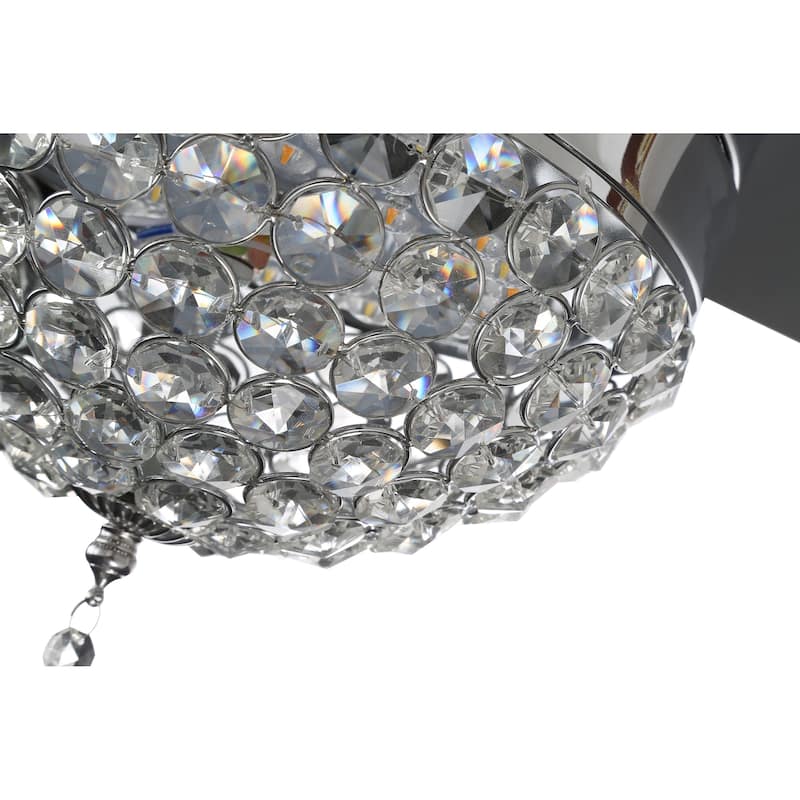 Belladepot 52" Modern Crystal Ceiling Fan with LED Light, Remote Control, Reversible