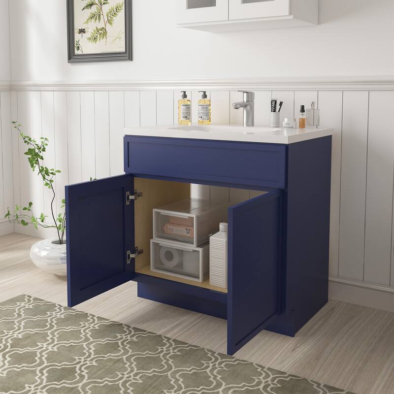 Vanity Art 30" Freestanding Single Base Storage Cabinet with Soft Close Doors