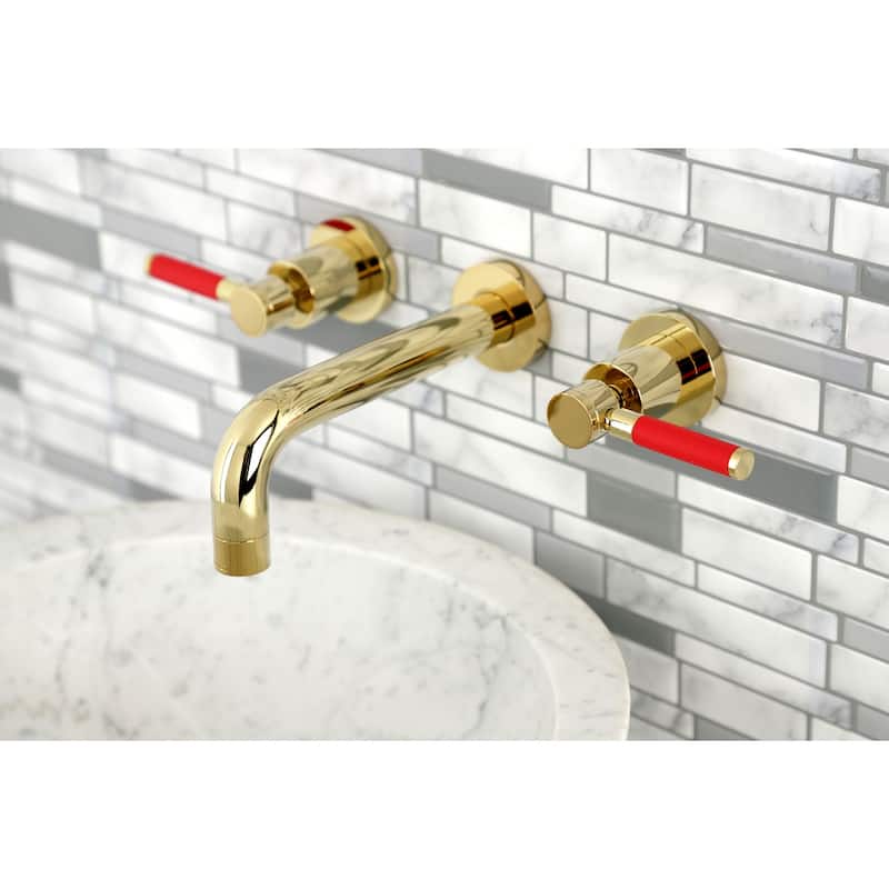 Kingston Brass Kaiser Two-Handle 3-Hole Wall Mount Bathroom Faucet