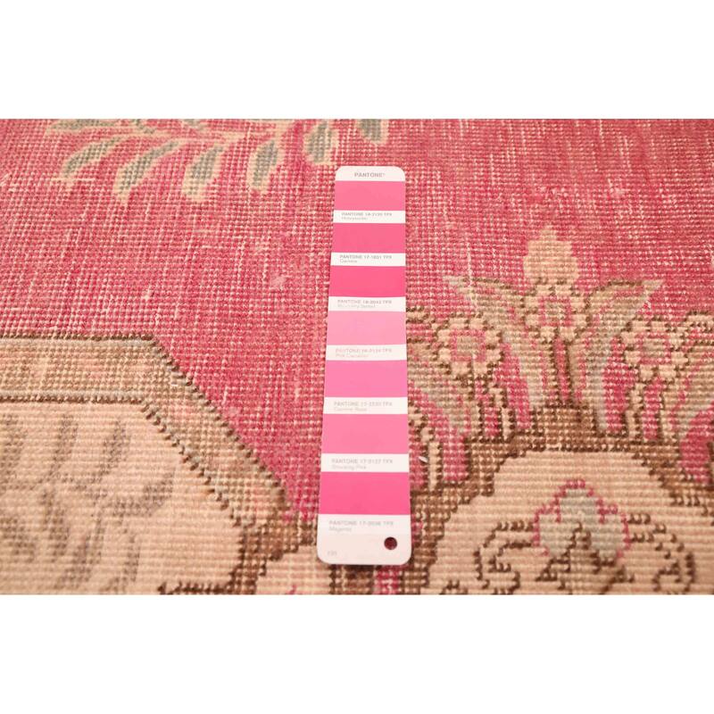 ECARPETGALLERY Hand-knotted Antalya Vintage Dark Pink Wool Rug - 9'11 x 12'10
