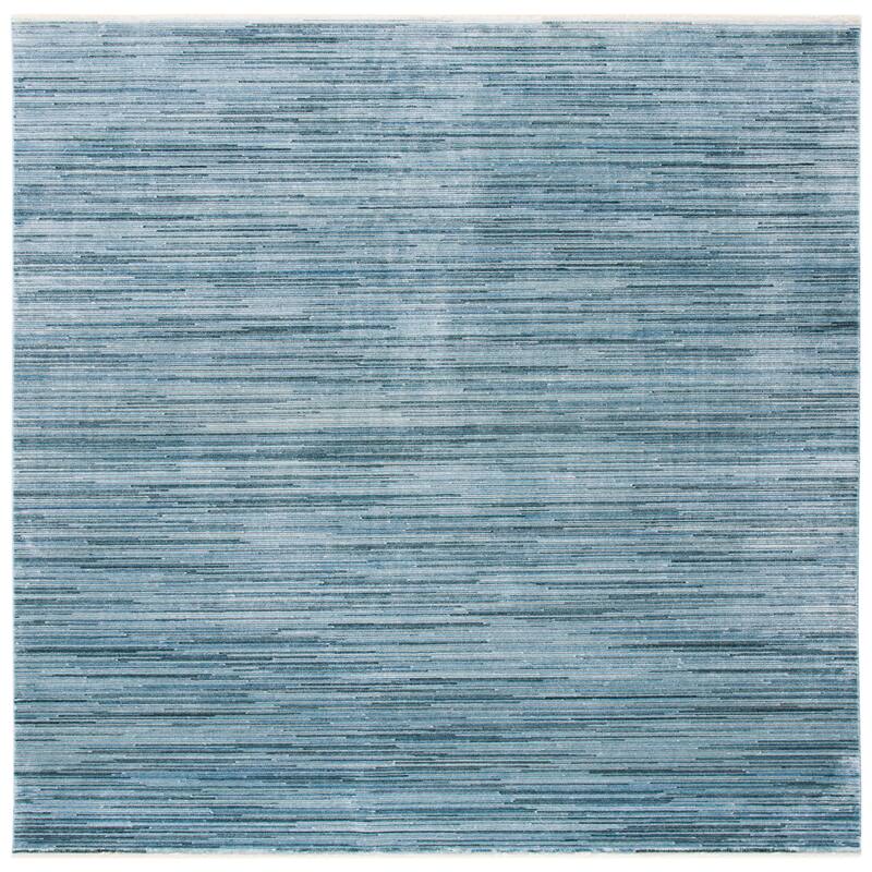 SAFAVIEH Dream Uma-Devi Modern Abstract Viscose Rug - 6'7" Square - Blue/Grey