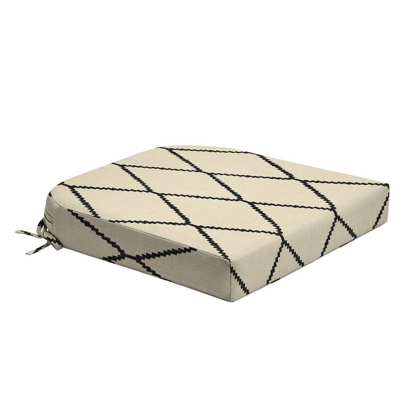 ARDEN Foam Outdoor Round Back Seat Cushion, 20 x 19 - Tan Diamond Trellis
