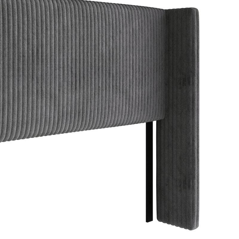 Clayfell Lenox Upholstered Wingback Headboard, Soft Corduroy, Easy to Assemble