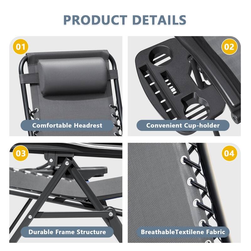 Homall Patio Zero Gravity Chair Lawn Lounge Chair with Pillow Set of 2