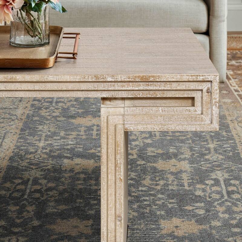 American Vintage Industrial Coffee Table, Premium Reclaimed Wood Texture Rectangular Design