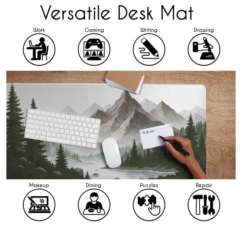 Sweet Jojo Designs Woodland Forest Boy, Girl, Unisex Neutral Large Mouse Pad Desk Mat - Green Nature Theme Pine Tree Hunter