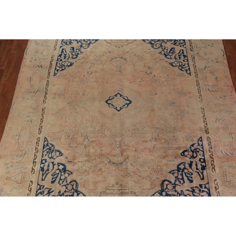 Kashmar Persian Vintage Area Rug Handmade Wool Carpet - 9'9" x 12'6"