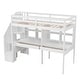 preview thumbnail 7 of 35, Twin Size Solid Wood Loft Bed with Storage Staircase and Double Desks and Shelves