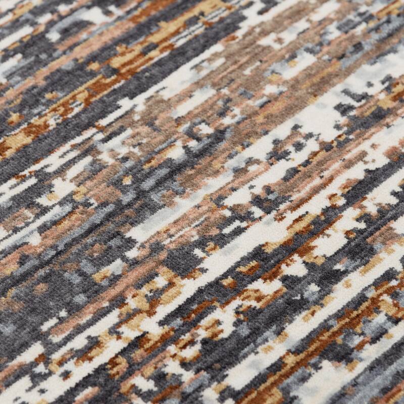 Alora Decor Jade Transitional Charcoal/ Multi Recycled Polyester Area Rug