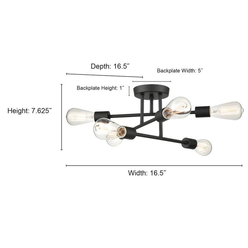 Millennium Lighting Decco 6 Light Pendant Fixture in Matte Black