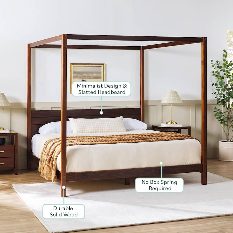 Walker Edison Minimalist Canopy King Bedframe