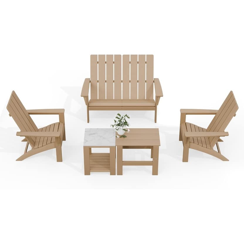 5-Piece Adirondack Chair Set, Combination Seat Coffee Table