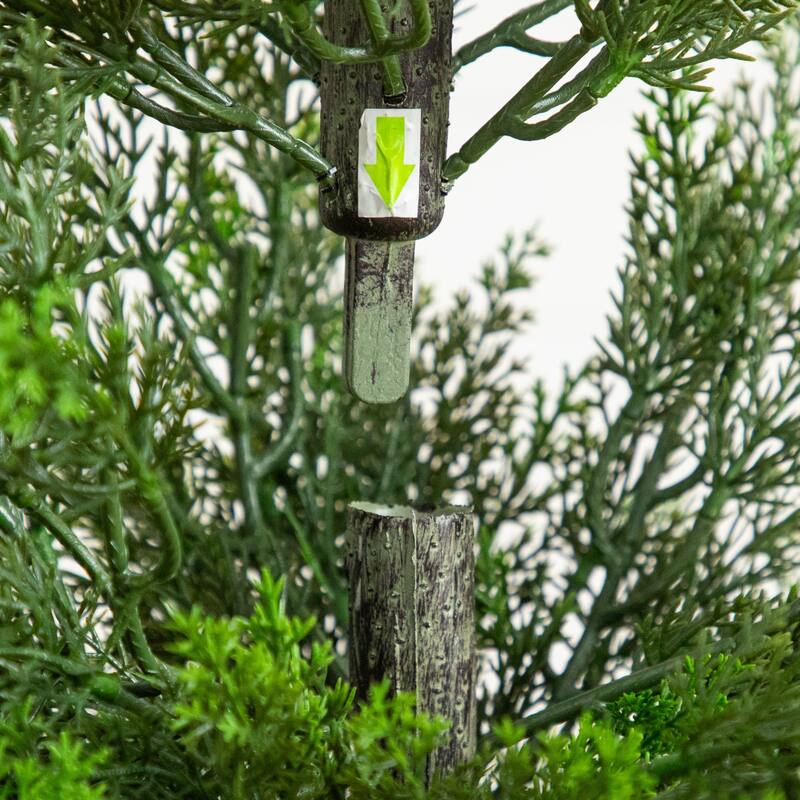 3-ft UV Resistant Artificial Cedar Tree in White Tower Planter