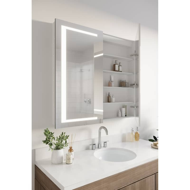 Fresca FMC024036 Spazio 39-5/16" x 35-3/8" Lighted Frameless Double