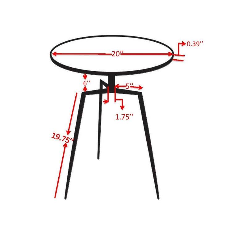 Pasargad Home Delos Iron Antique Brass Finish Round Side Table - 25"H x 20" Top