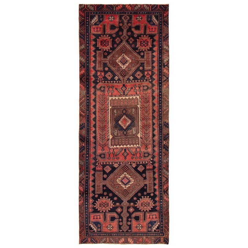 ECARPETGALLERY Hand-knotted Konya Anatolian Navy Wool Rug - 3'8 x 10'2 - Dark Navy - 3'8 x 10'2