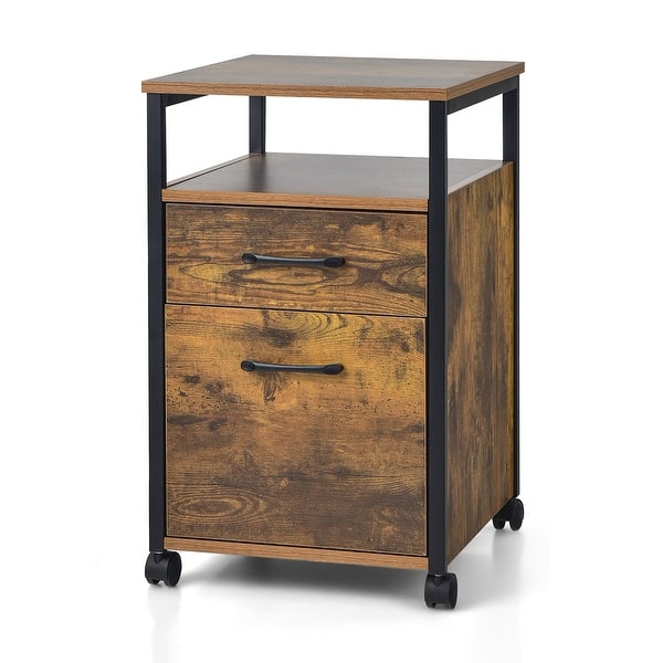 2 Drawer Rolling File File Printer Stand on Wheels
