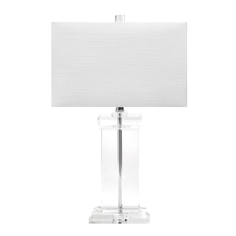 Nuloom 25" Helena Crystal Ionic Column Cotton Blend Shade Table Lamp - 9"W x 15"D x 25"H