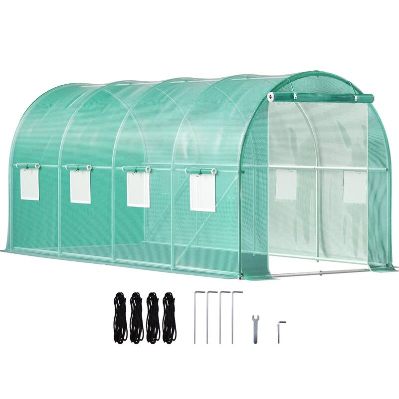 Anmytek Walk-in Tunnel Greenhouse with Zippered Door