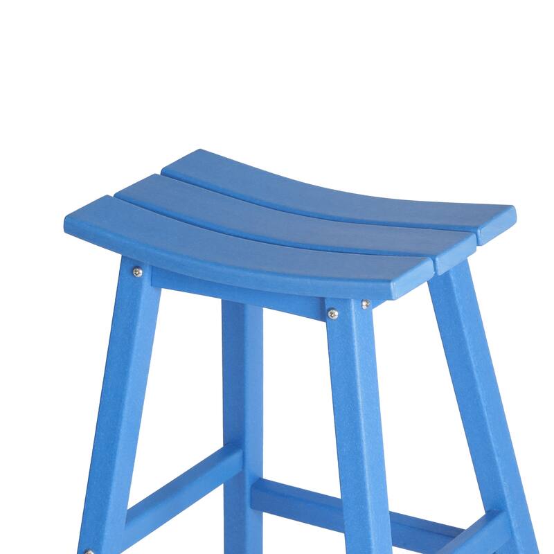 Laguna Hdpe All Weather Outdoor Patio 29" Saddle Seat Bar Stool (Set Of 3)