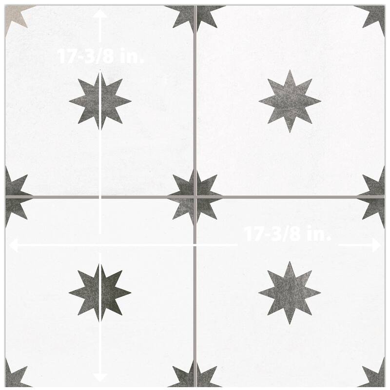 Merola Tile Starlight White 17-3/8" x 17-3/8" Porcelain Floor and Wall Tile