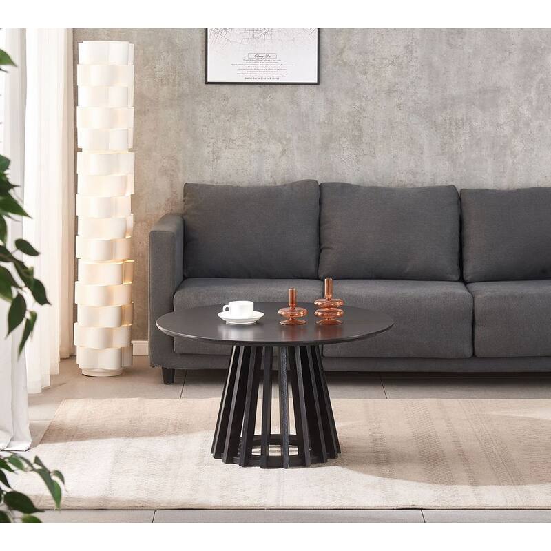 Andre 31" Round Coffee Table in Black by Aria Home - 19x20